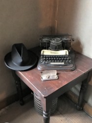 Joel Chandler Harris' typewriter, hat and glasses at the Wren's Nest in Atlanta.